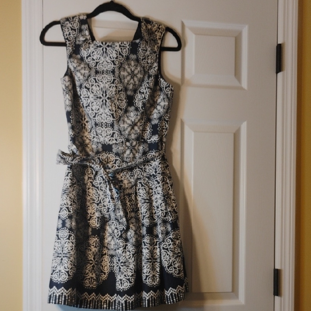 Robbie Bee Navy Blue and White Mini Dress 6